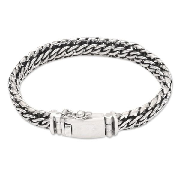 Alternate image for Mens Sterling Silver Cuban Link Chain Bracelet Honest Man
