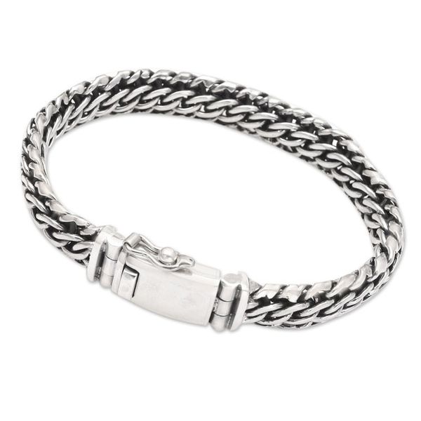Alternate image for Mens Sterling Silver Cuban Link Chain Bracelet Honest Man