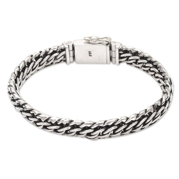 Alternate image for Mens Sterling Silver Cuban Link Chain Bracelet Honest Man