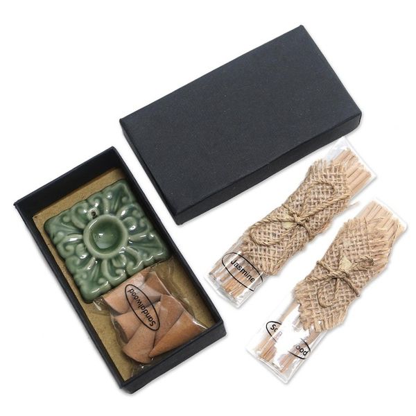 Alternate image for Handcrafted Sandalwood and Jasmine Incense Set Scents of the Tropics