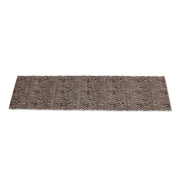 Alternate image for Ikat-Inspired Brown Cotton Blend Table Runner Made in Bali Brown Delight