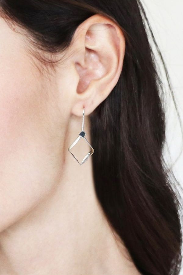 Alternate image for Kite-Inspired Modern Sterling Silver Dangle Earrings Translucent Shadow