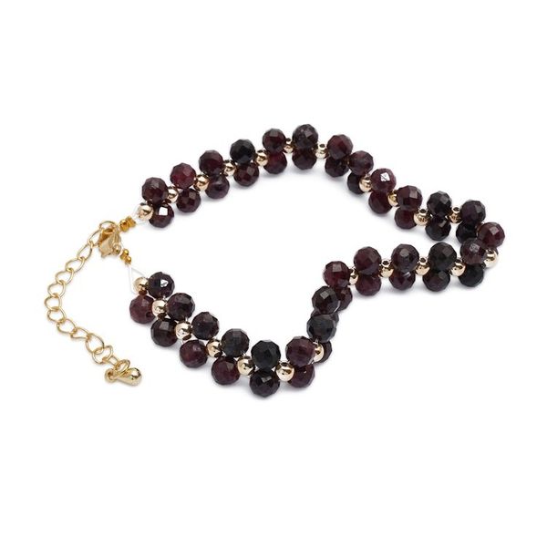 Alternate image for 18k Gold-Accented Natural Garnet Beaded Bracelet from Bali Grand Splendor