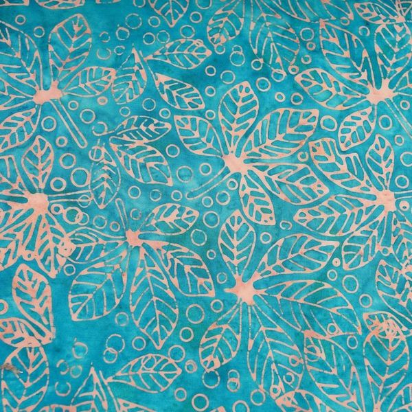 Alternate image for Nature-Inspired Leafy 6-Piece Turquoise Batik Napkin Set Turquoise Banquet