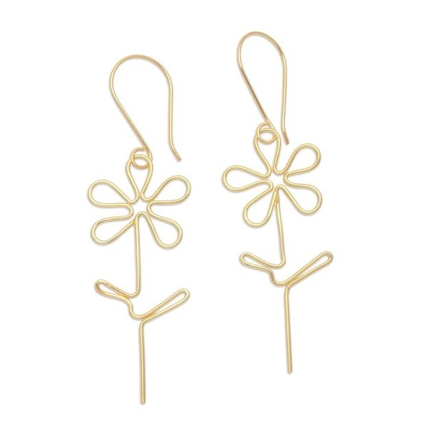 Alternate image for Hand Made Gold-Plated Floral Earrings Make My Day