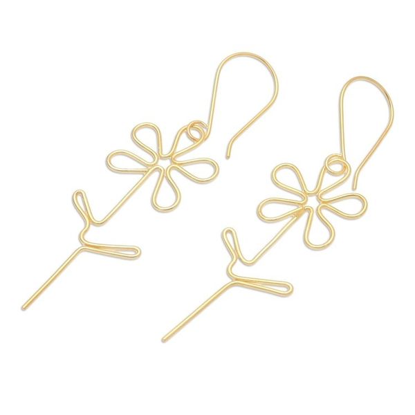 Alternate image for Hand Made Gold-Plated Floral Earrings Make My Day