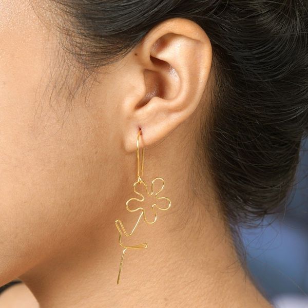 Alternate image for Hand Made Gold-Plated Floral Earrings Make My Day