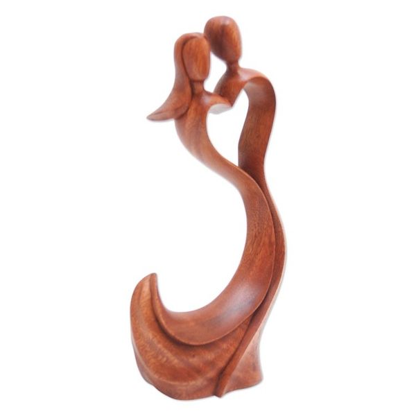 Alternate image for Hand Made Heart-Themed Suar Wood Sculpture Sway with Me