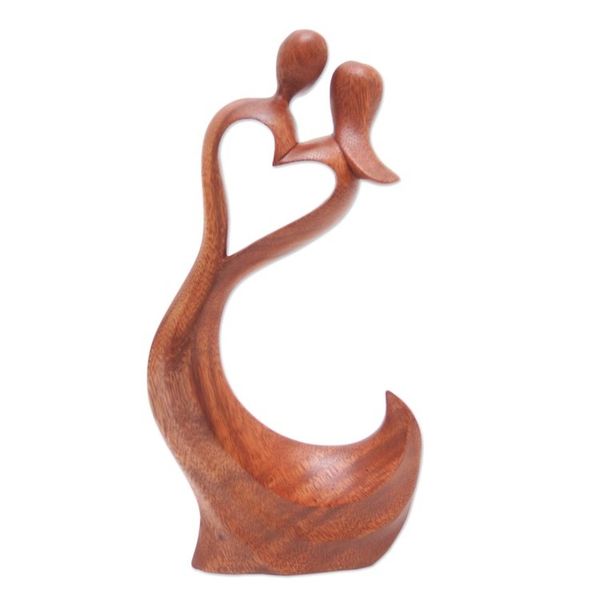 Alternate image for Hand Made Heart-Themed Suar Wood Sculpture Sway with Me