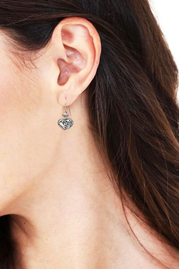 Alternate image for Heart-Shaped Blue Topaz Sterling Silver Dangle Earrings Sweet Love