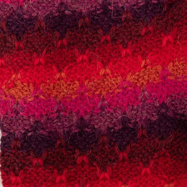 Alternate image for Knit Red Brown and Purple 100 Baby Alpaca Fingerless Mitts Seven Color Mountain