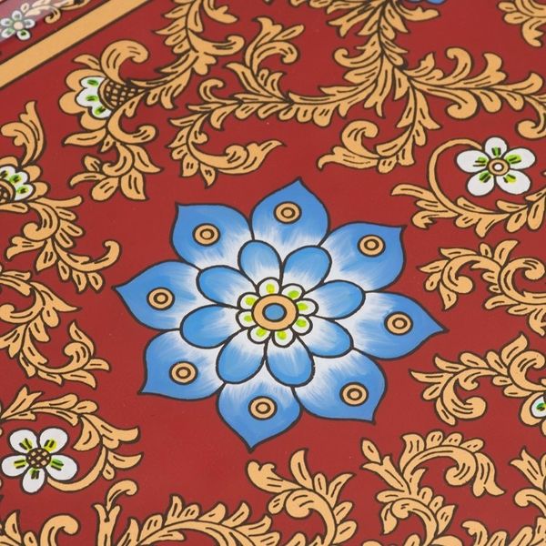 Alternate image for Reverse Painted Glass Serving Tray Crimson Garden