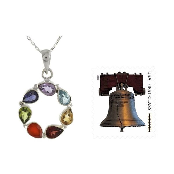 Alternate image for Multi-gemstone Necklace Chakra Jewelry from India Peace Within