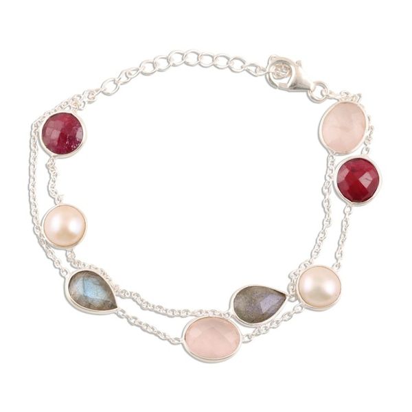 Alternate image for Multi-Gemstone Station Strand Bracelet from India Glamorous Glisten