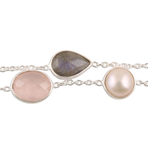 Alternate image for Multi-Gemstone Station Strand Bracelet from India Glamorous Glisten