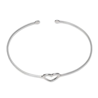 Alternate image for Sterling Silver Heart Cuff Bracelet from India Love Gleams