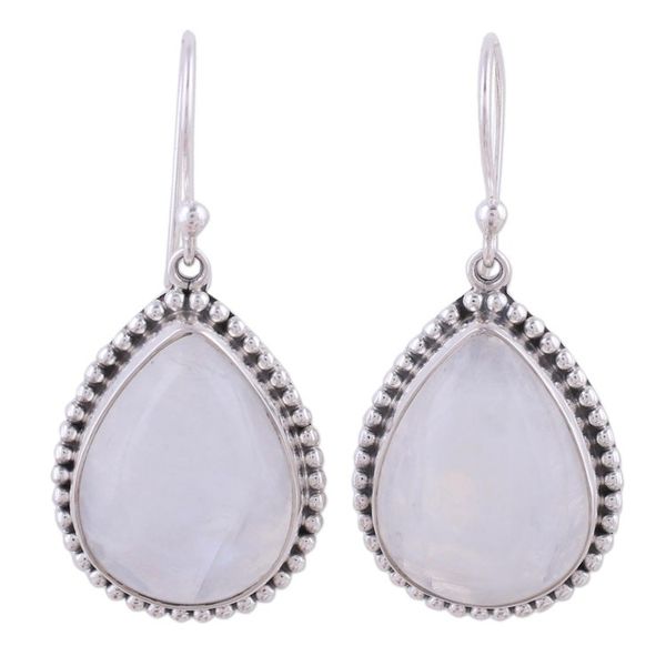 Alternate image for Rainbow Moonstone and Sterling Silver Earrings from India Mystical Charm