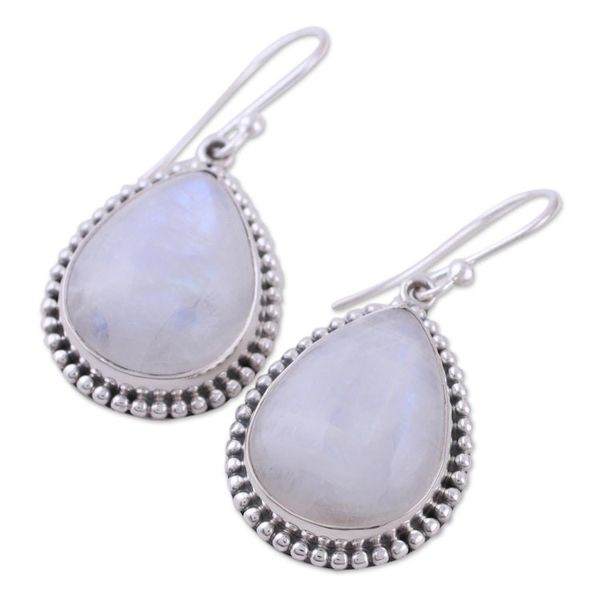 Alternate image for Rainbow Moonstone and Sterling Silver Earrings from India Mystical Charm