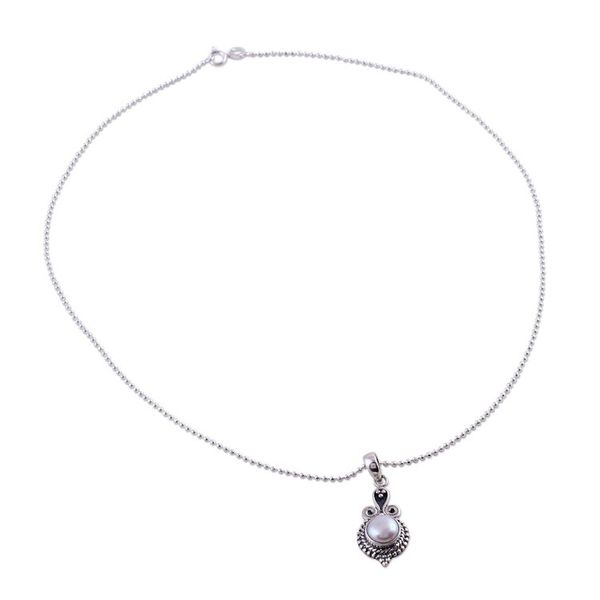 Alternate image for Artisan Crafted Sterling Silver Necklace with Pearl Pendant Cloud of Desire