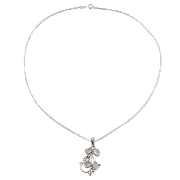 Alternate image for Sterling Silver Pendant Moonstone Necklace Artisan Jewelry Moon Goddess