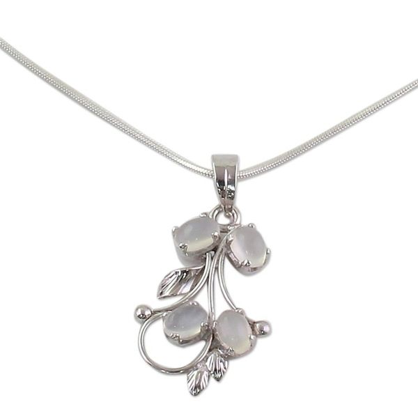 Alternate image for Sterling Silver Pendant Moonstone Necklace Artisan Jewelry Moon Goddess