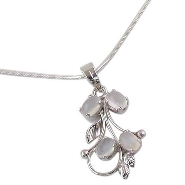 Alternate image for Sterling Silver Pendant Moonstone Necklace Artisan Jewelry Moon Goddess