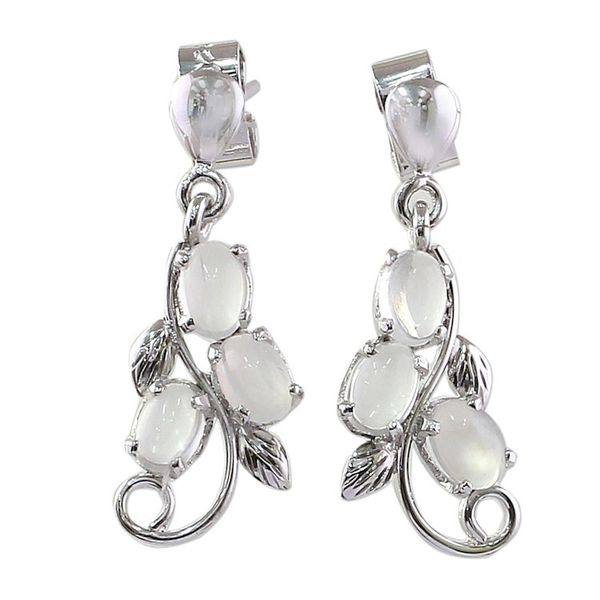 Alternate image for Sterling Silver Earrings Moonstone Earrings Artisan Jewelry Shining Cloud