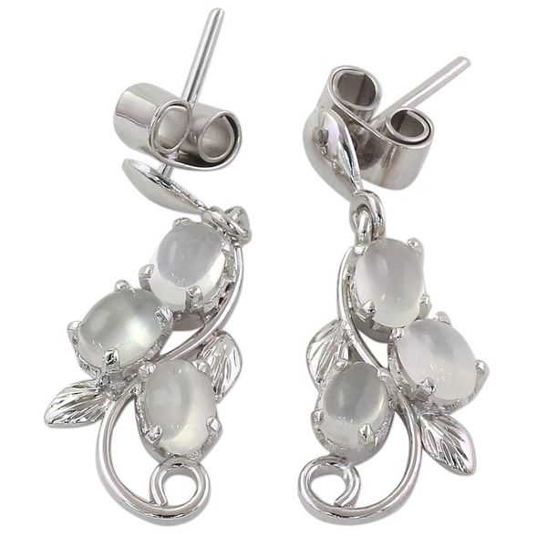 Alternate image for Sterling Silver Earrings Moonstone Earrings Artisan Jewelry Shining Cloud