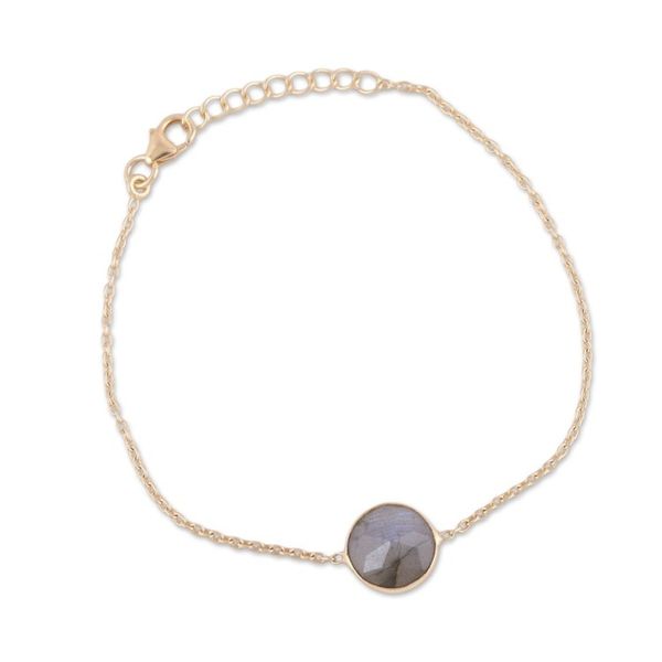 Alternate image for Handmade Vermeil Labradorite Pendant Bracelet from India Mesmerizing Night