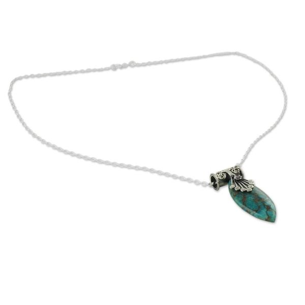 Alternate image for Sterling Silver Necklace with Turquoise Color Gem Jaipur Legacy