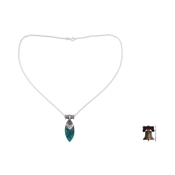 Alternate image for Sterling Silver Necklace with Turquoise Color Gem Jaipur Legacy