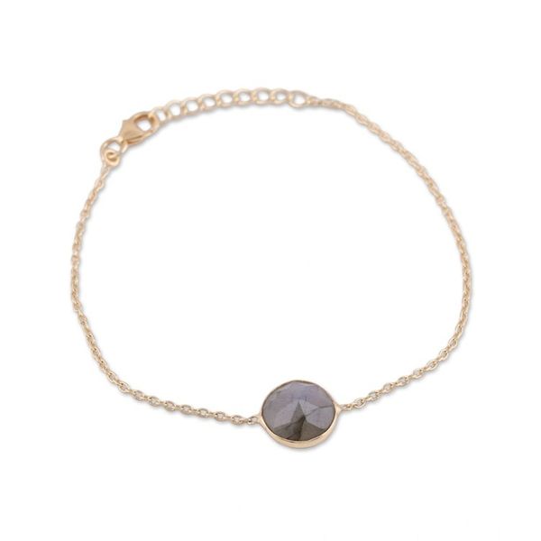 Alternate image for Handmade Vermeil Labradorite Pendant Bracelet from India Mesmerizing Night