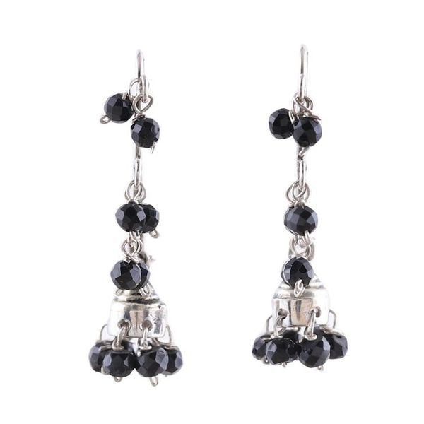 Alternate image for Faceted Onyx Chandelier Earrings from India Music