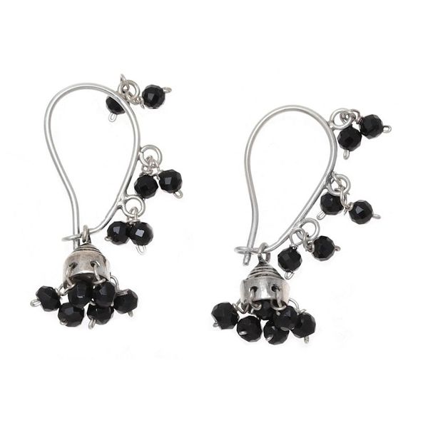 Alternate image for Faceted Onyx Chandelier Earrings from India Music