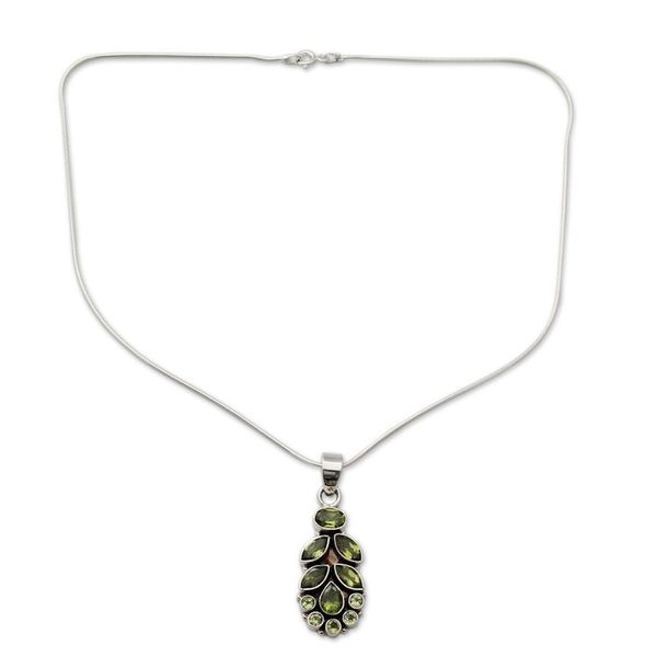 Alternate image for Peridot Pendant on Sterling Silver Necklace from India Summer Allure