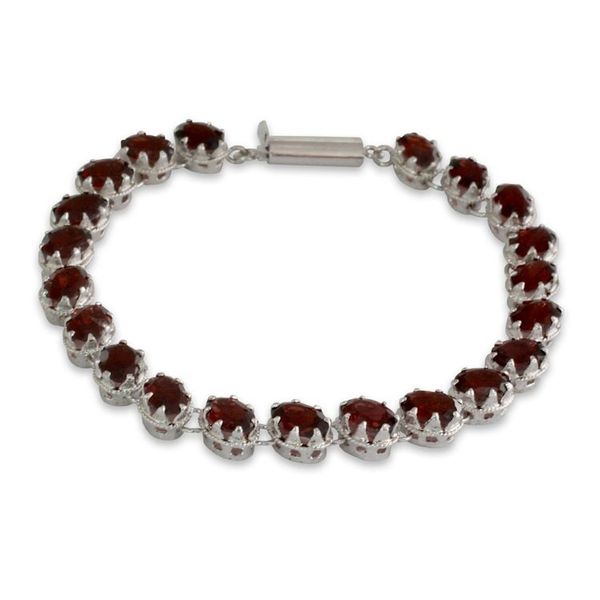 Alternate image for Garnet 21 Carat Tennis Bracelet in Sterling Silver Scarlet Radiance