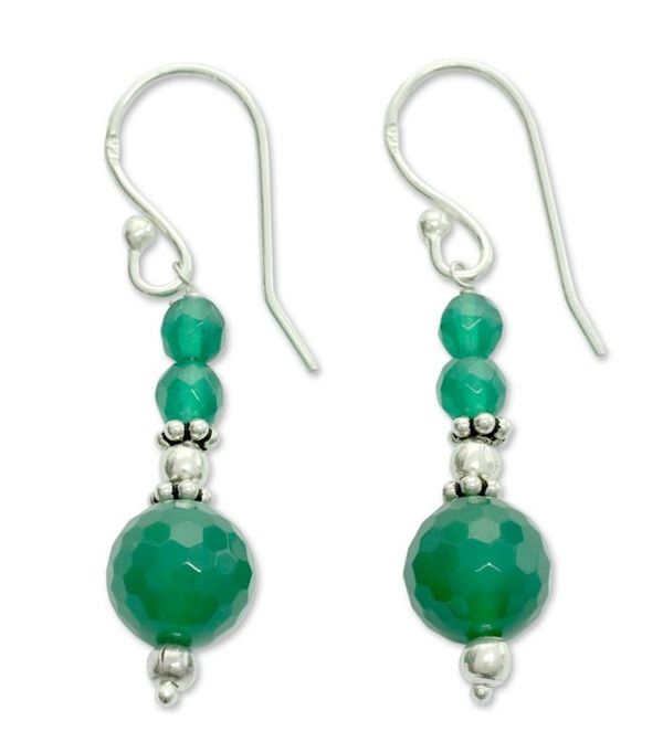 Alternate image for Sterling silver dangle earrings Green Dreams