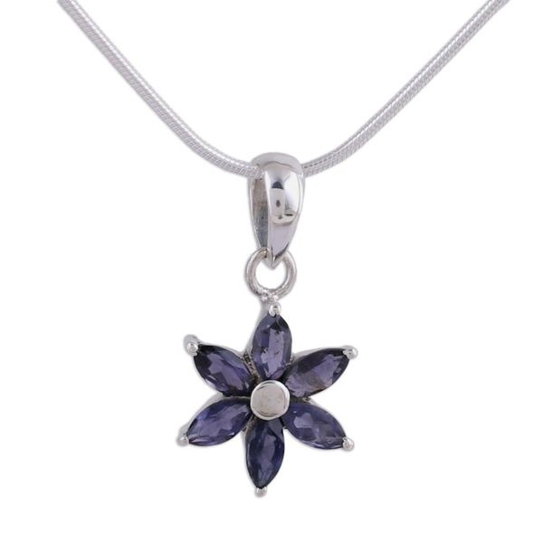 Alternate image for Floral Jewelry Iolite and Sterling Silver Necklace Ocean Daisy