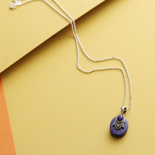 Alternate image for Artisan Jewelry Lapis Lazuli and Sterling Silver Necklace Constellations