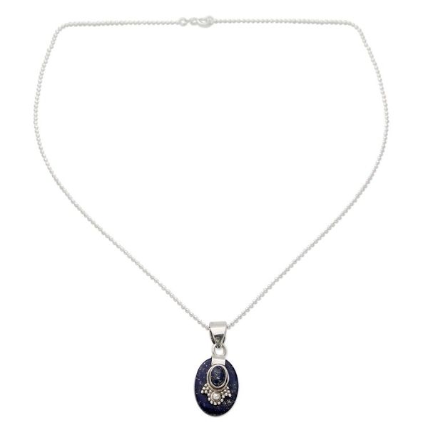 Alternate image for Artisan Jewelry Lapis Lazuli and Sterling Silver Necklace Constellations