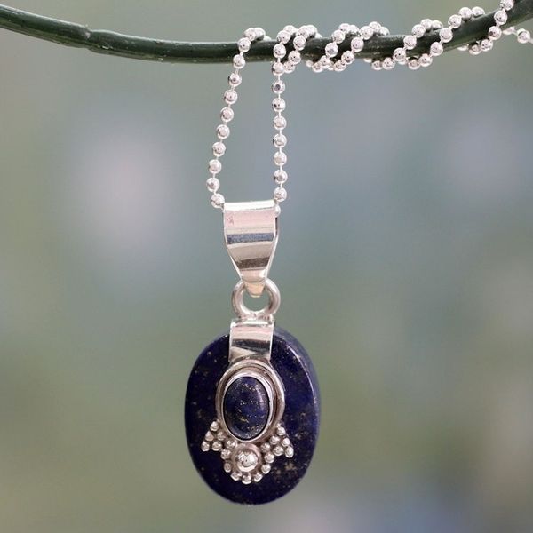 Alternate image for Artisan Jewelry Lapis Lazuli and Sterling Silver Necklace Constellations