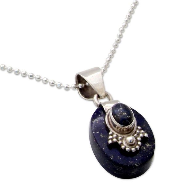 Alternate image for Artisan Jewelry Lapis Lazuli and Sterling Silver Necklace Constellations