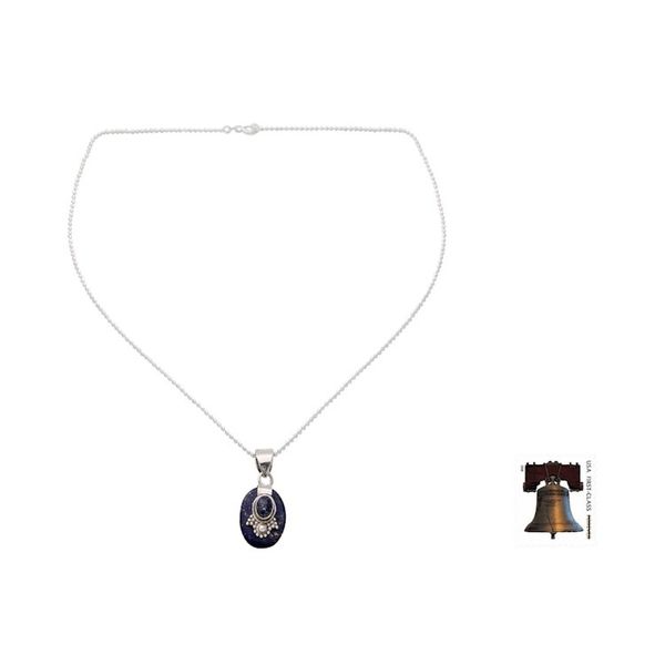 Alternate image for Artisan Jewelry Lapis Lazuli and Sterling Silver Necklace Constellations