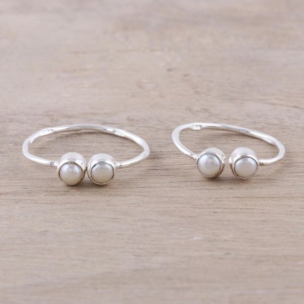 Alternate image for Cultured Pearl Toe Rings Crafted in India Twin Elegance