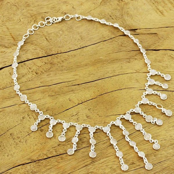 Alternate image for Artisan Jewelry Sterling Silver Choker Moonstone Necklace Radiance