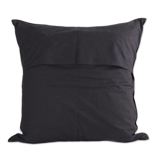 Alternate image for Geometric Cotton Cushion Covers in Black Pair Dark Pattern