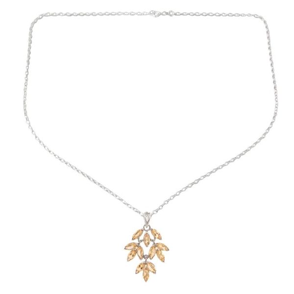 Alternate image for Marquise Citrine Pendant Necklace Crafted in India Glittering Autumn