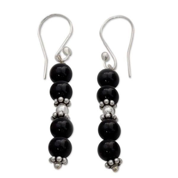Alternate image for Onyx dangle earrings Pillars of Night