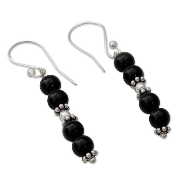Alternate image for Onyx dangle earrings Pillars of Night