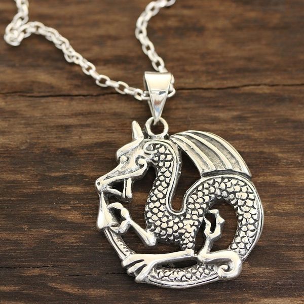 Alternate image for Artisan Crafted Sterling Silver Pendant Necklace from India Dragons Delight